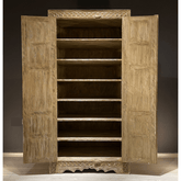 Indian Hand Carved Solid Wood Cabinet Bookshelf B12